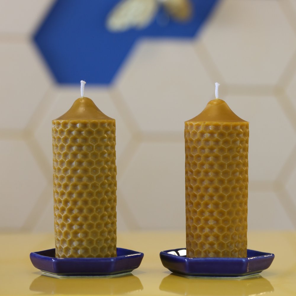 İkili Petek Desenli Mum Seti